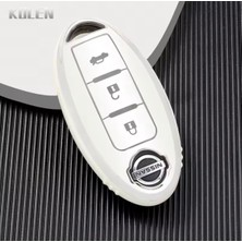 Qashqai X-Trail Juke Navara Micra Pulsar Note Anahtar Kılıfı Beyaz-Silver