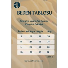 Valiberta Oversize Yarım Pat Bambu Kısa Kol Gömlek - Siyah
