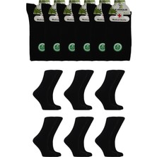 Bambu Kadın Siyah Soket Lastiksiz Şeker Çorabı Sıkmayan Çorap 6'lı Paket