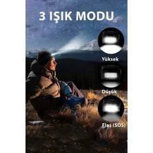 MercampOutdoor 2 Adet Kafa Bantlı LED Işık Ayarlanabilir Kafa Lambası Kitap Okuma Işığı Kamp Gezi Seyehat El Feneri