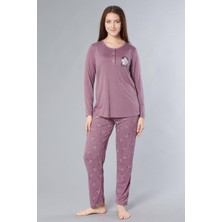 Alperi Uzun Kol Pijama Takımı Mevsimlik Viskon Alperi 790-64