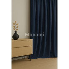 Lüks Lacivert Elegance Işık Geçirmez Karartma Perde