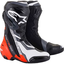 Alpinestars Supertech R Korumalı Spor Motosiklet Botu Siyah  Kırmızı  Beyaz