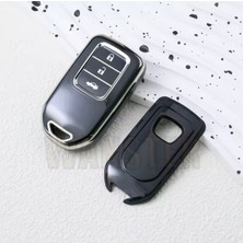 Honda Civic Fc5 Exclusive Anahtarsız Çalıştırma Siyah-Silver Anahtar Kılıfı
