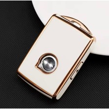 Volvo C30 Beyaz-Gold Anahtar Kılıfı 2021-2025