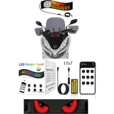 Motosiklet Uyumlu LED Matrx Panel 17 x 7  cm  Rg-B Ekran Kumandalı App Kontrollü