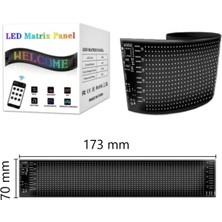 Motosiklet Uyumlu LED Matrx Panel 17 x 7  cm  Rg-B Ekran Kumandalı App Kontrollü