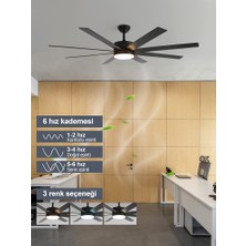Dlc Zephyr Siyah Tavan Vantilatörü LED 162 cm