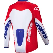 Alpinestars Youth Racer Veil Off-Road Genç Motosiklet Jerseyi Kırmızı  Beyaz  Mavi