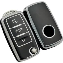 Volkswagen Tiguan Anahtar Kılıfı Siyah-Silver 2009-2015