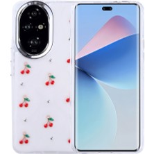 Honor 200 Kılıf Airbag Tasarımlı Simli Şeffaf Sah Kutup Kapak - Kiraz