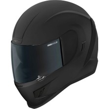 Icon Airform Dark Kapalı Motosiklet Kaskı Mat Siyah