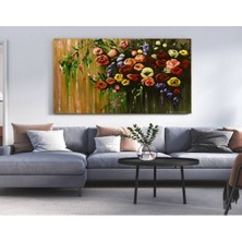 Sanatsal Renkli Çiçek Kanvas Tablo