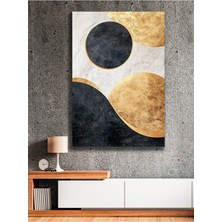 Siyah Gold Daireler Kanvas Tablo