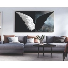 Siyah Beyaz Kanatlar Kanvas Duvar Tablo