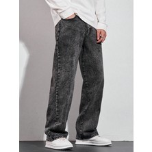 Wkm Erkek Casual Baggy Denim Jean Kot Pantolon