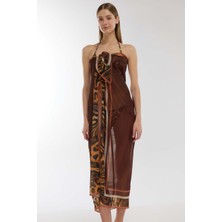 Ayyıldız 4804 Kahve Leopar Desenli Pareo