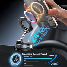 MMctech 360° Dönebilen Vakumlu Magnetik Telefon Tutucu Ayna Cam Araba