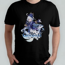 Pixxa Genshin Impact Furina Unisex %100 Pamuklu Bisiklet Yaka T-Shirt