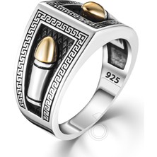 925 Ayar Gümüş Mermi Tasarım Erkek Yüzük