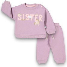 Kız Üç Iplik Sıster Baskılı Bebek Takım