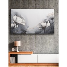 Gri Tonlarda Bahar Çiçekleri Kanvas Tablo