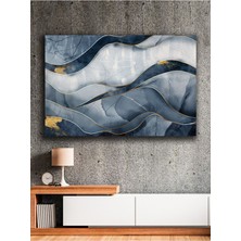 Mavinin Zarif Tonlarına Altın Dokunuş Kanvas Tablo