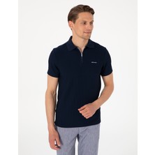 Pierre Cardin Erkek Lacivert Slim Fit Örme Dokulu Polo Yaka Tişört 50310202-VR033