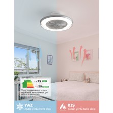 Dlc Aracelı Gümüş Renk Tavan Vantilatörü 56 cm