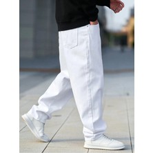 Wkm Erkek Casual Baggy Denim Jean Kot Pantolon