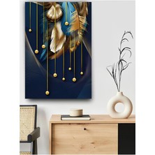 Altın Tavus Kuşu Soyut Kanvas Tablo