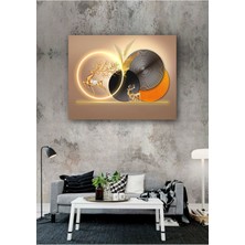 Altın Geyikler Dekoratif Kanvas Duvar Tablo