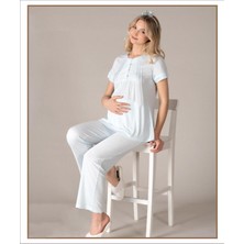 Hamile Lohusa Kısa Kol Pijama Takımı – Klasik Dantel Detaylı | Hastane Çıkışı & Lohusa Dönemi Için Ideal Flz 24-52