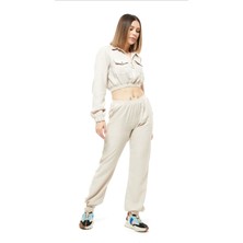 Keten Fermuarlı Crop Takım