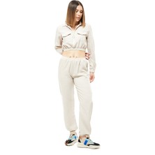 Keten Fermuarlı Crop Takım