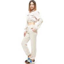 Keten Fermuarlı Crop Takım