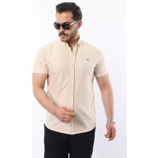 Erkek Kısa Kollu Slim Fit Yazlık Basic Şık Gömlek