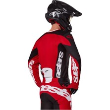 Alpinestars Racer Veil Kros Motosiklet Jerseyi Siyah  Kırmızı  Beyaz
