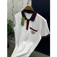 Gucci Göğüste Kilitli G Logolu Pamuklu Polo Yaka T-Shirt