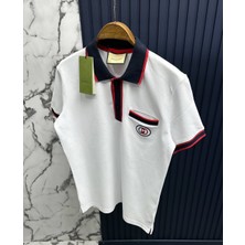 Gucci Göğüste Kilitli G Logolu Pamuklu Polo Yaka T-Shirt
