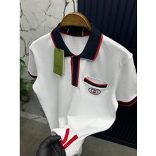 Gucci Göğüste Kilitli G Logolu Pamuklu Polo Yaka T-Shirt
