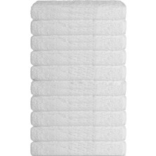 10 Lu Otel Banyo Havlusu  Pamuklu 90 x 150  cm  Beyaz 16/1 Aksoft 610 gr