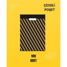 Çizgili Poşet & 100 Adet & 33X45 & 3 No % Mağaza Poşeti