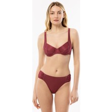 Ayyıldız 4528 Bordo Simli Kapsız Bikini Takımı