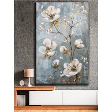 Beyaz Manolya Şıklığı Kanvas Tablo