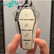 Byd Atto 3 Ev Beyaz-Silver Anahtar Kılıfı