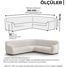 Paulato Lastikli Esnek ve Yıkanabilir L Köşe Koltuk Örtüsü Çekyat Kanepe Kılıfı - Beyaz