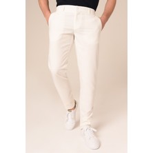 Erkek Chino Beyaz Pantolon Slim Fit | Agustini