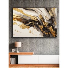Siyah Beyaz ve Altının Büyüleyici Uyumu Modern Kanvas Tablo