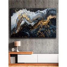Altın Dokunuşlu Soyut Mermer Sanatı Kanvas Tablo